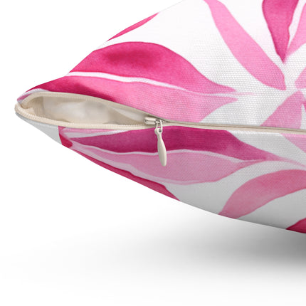 Pink Flower Spun Polyester Square Pillow - NGOWE STORE