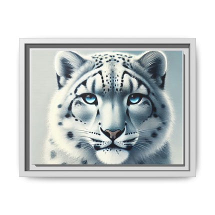 Snow Leopard Matte Canvas, Framed (Multi-color)