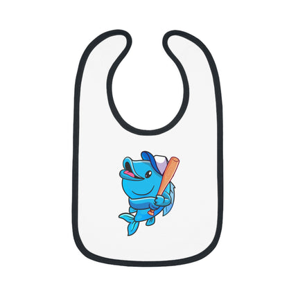 Whale of a Time Baby Contrast Trim Jersey Bib - NGOWE STORE