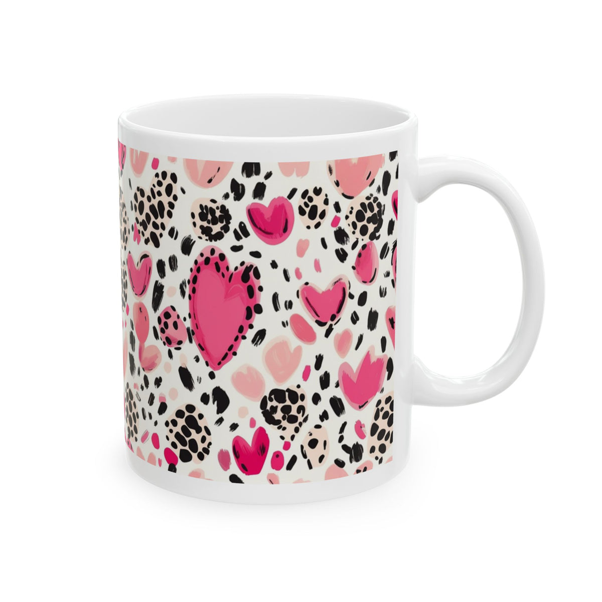 Hearts of Love Ceramic Mug, (11oz, 15oz) - NGOWE STORE