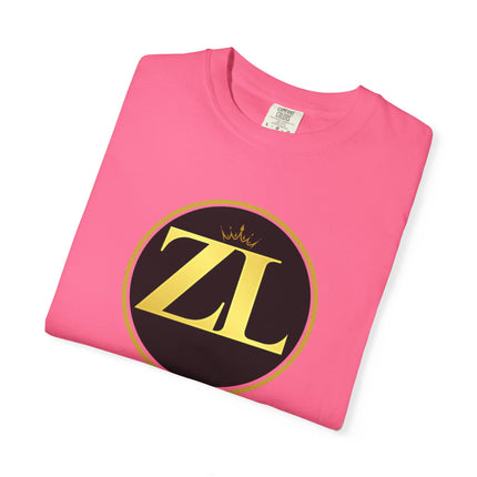 Unisex Garment-Dyed T-Shirt with Retro ZL Logo, Casual Streetwear Tee, Gift for Music Lovers, Trendy Graphic Shirt, Perfect for [...] - NGOWE STORE