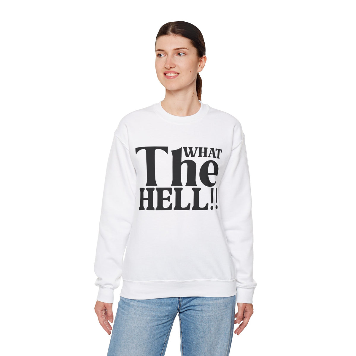 What The Hell Unisex Heavy Blend™ Crewneck Sweatshirt - NGOWE STORE