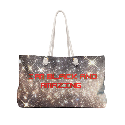 Black Amazing Affirmation Weekender Bag