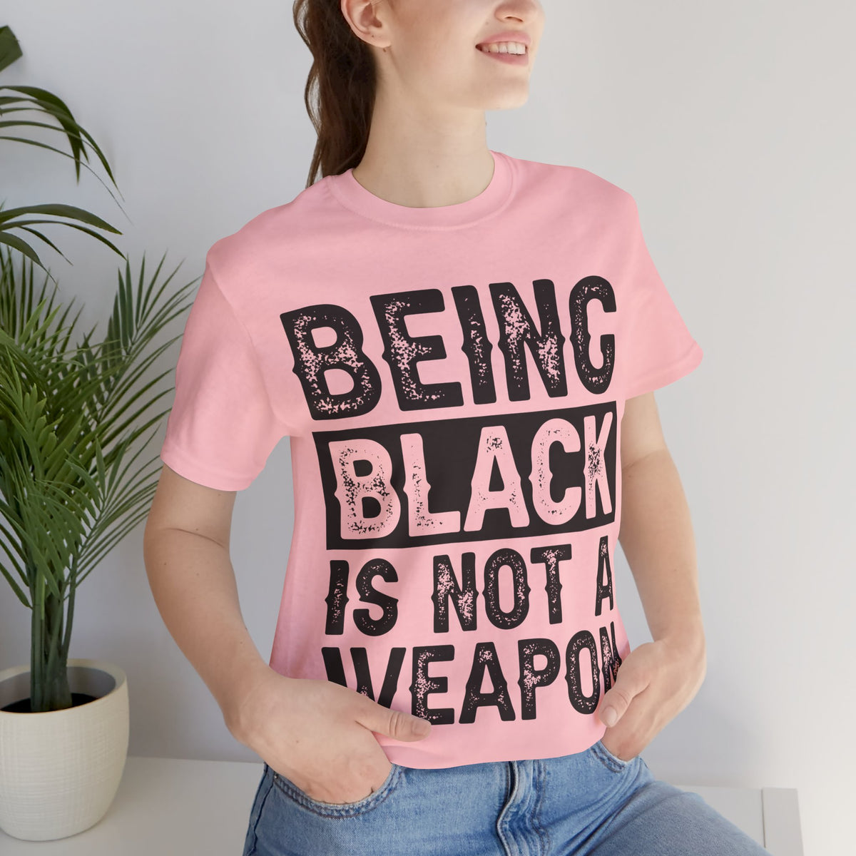 Being Black Not  A Weapon - Unisex Jersey Short Sleeve Tee - NGOWE STORE