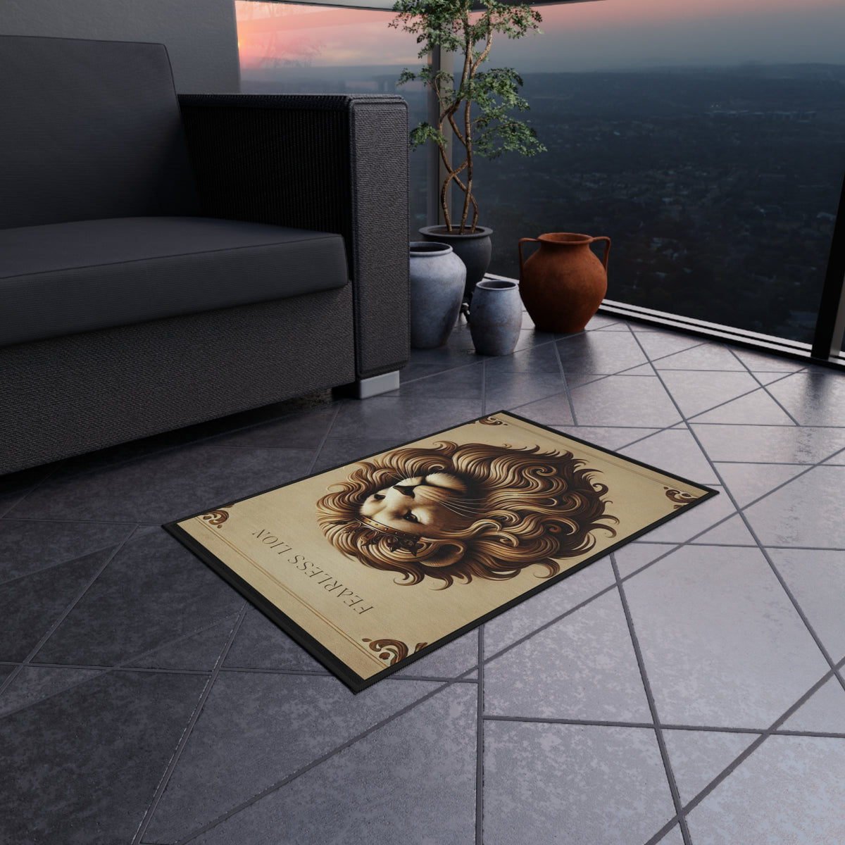 Fearless Lion Outdoor Rug - NGOWE STORE