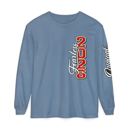 ORIGINAL FIRE™ 2026 — Fearless Long Sleeve. Unisex Garment-dyed Long Sleeve T-Shirt