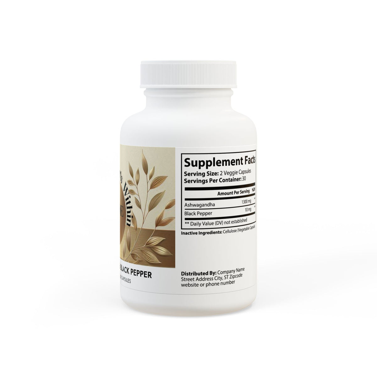 Ashwagandha and Black Pepper Supplement (60 capsules) - NGOWE STORE