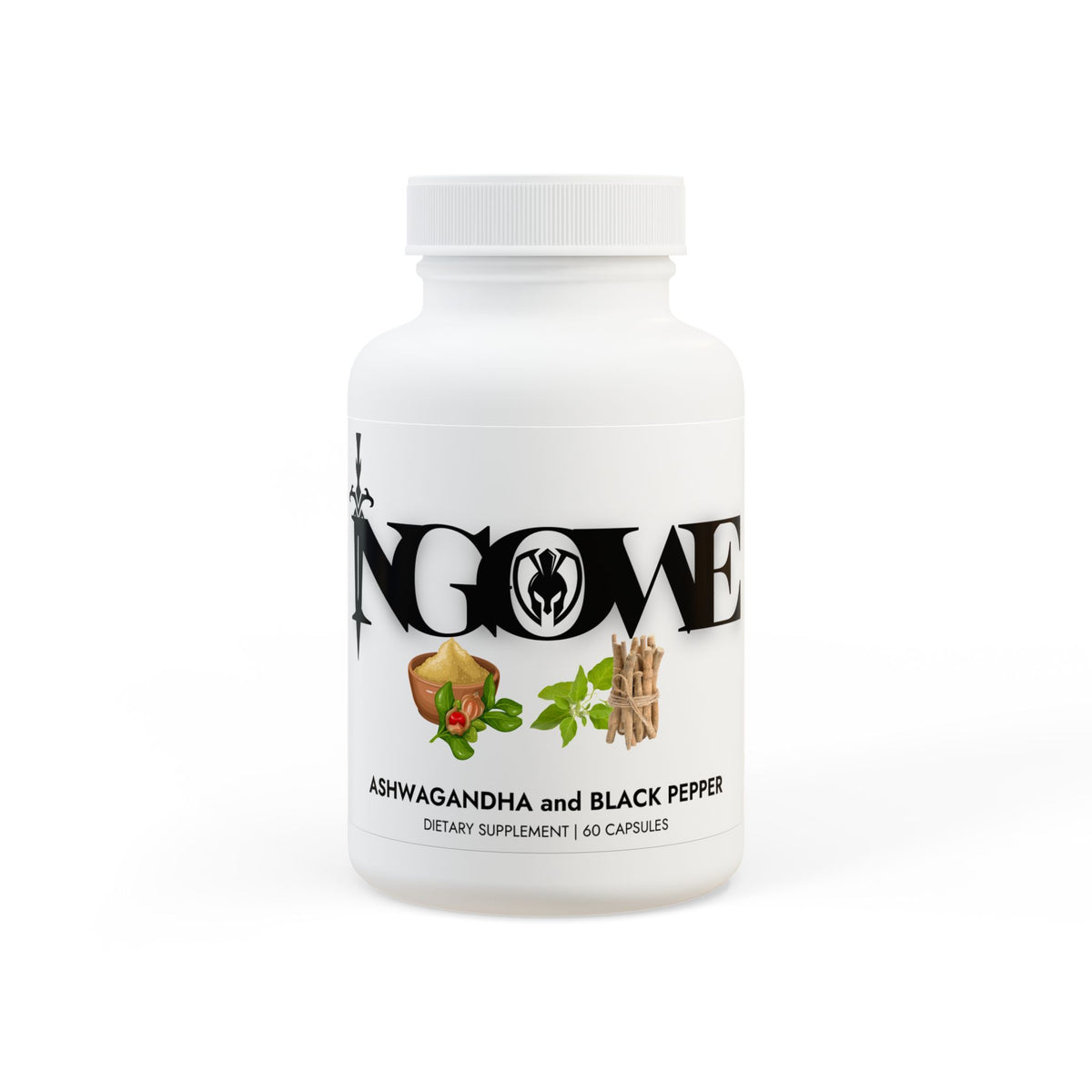 NGOWE Ashwagandha and Black Pepper Supplement (60 capsules) - NGOWE STORE